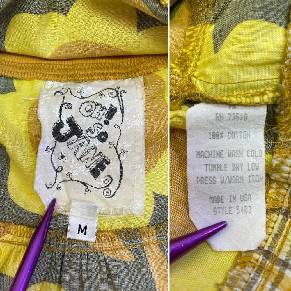 VTG Y2K Oh So Jane Skirt Layered Ruffle Low Rise Floral Retro Outfit W/ Top&Cap - Picture 12 of 16
